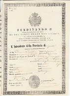 Passaporto Per L'interno, Regno Delle Due Sicilie, Comico Che Dall'Aquila Si Reca A Teramo 1852 - Algemene Zegels