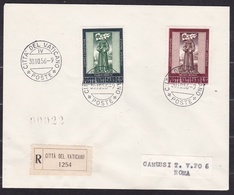 1956 Vaticano Vatican Storia Postale S.GIOVANNI DA CAPISTRANO Serie Di 2v. Su FDC Racc.1254 - Brieven En Documenten