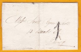 1840 - Enveloppe Pliée Vers Edinburgh, Ecosse - Cover To Edinburg, Scotland - ...-1840 Préphilatélie