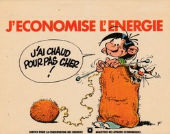 FRANQUIN. GASTON LAGAFFE. Autocollant Ancien. J'économise L'énergie. Ministère Des Affaires économiques, Fin Années 70 - Stickers