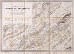 [SUISSE] Maurice BOREL - Carte Du Canton De Neuchâtel. - Topographical Maps