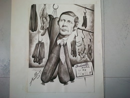 DESSIN CARICATURE OLIVIER STIRN SIGNEE ARAMIS 1983 ANDOUILLE - Disegni