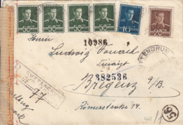 WW2 LETTERS, CENSORED NR 56, KING MICHAEL STAMPS ON REGISTERED COVER, 1944, ROMANIA - 2de Wereldoorlog (Brieven)