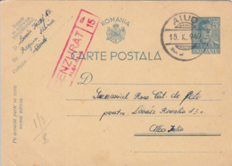 WW2 LETTER, CENSORED ALBA IULIA NR 15, KING MICHAEL PC STATIONERY, ENTIER POSTAL, 1942, ROMANIA - Lettres 2ème Guerre Mondiale