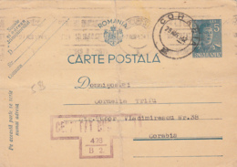 WW2 LETTER, CENSORED BUCHAREST NR 428, KING MICHAEL PC STATIONERY, ENTIER POSTAL, 1942, ROMANIA - Lettres 2ème Guerre Mondiale