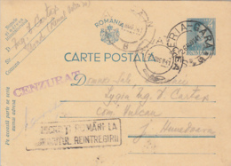 WW2 LETTER, CENSORED, TRAIN STATION INK STAMP, KING MICHAEL PC STATIONERY, ENTIER POSTAL, 1941, ROMANIA - 2de Wereldoorlog (Brieven)