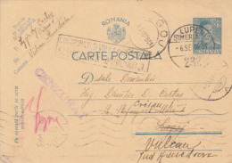 WW2 LETTER, CENSORED, KING MICHAEL PC STATIONERY, ENTIER POSTAL, 1941, ROMANIA - Lettres 2ème Guerre Mondiale