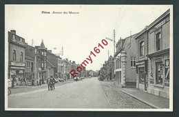 Fléron - Avenue Des Martyrs. Très Belle Carte Animée:  Trams, Librairie, Commerces, Pub. Piedboeuf, Martini... - Fléron