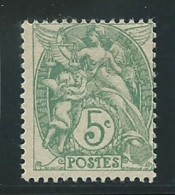 FRANCE: **, N° YT 111e, Vert, T.IB, TB - 1900-29 Blanc
