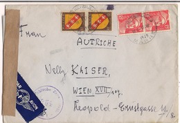 Lettre 1949 Ste Menehoule Marne Destination Wien Autriche + Censure + Correspondance - Guerre (timbres De)