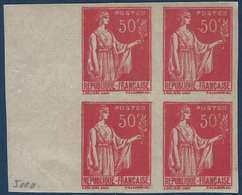 France FAUX De Samoreau Type Paix Bloc De 4 ND N°283** 50c Rose ...pas Si Courant Et Toujours NDentelé - 1932-39 Vrede