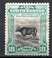 BORNEO DU NORD - (Protectorat Britannique) - 1909-11 - N° 141 - 18 C. Vert-bleu - (Boeuf Sauvage) - Noord Borneo (...-1963)