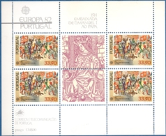 Portugal 1982 Representation King Manuel To Pope Leo X Block Issue MNH 16th Century - Papi