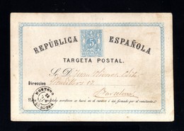 15784-SPAIN-Old POSTCARD MONTORO (cordoba) To BARCELONA.1874.3ª Serie.EDIFIL 5. - Storia Postale