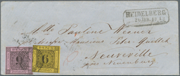 Baden - Marken Und Briefe: 1851/53, Ziffern 9 Kr. Auf Lilarosa Und 1853, 6 Kr. Auf Gelb Als Ausgaben - Other & Unclassified