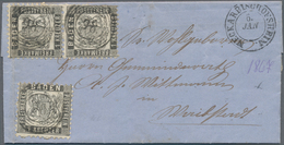 Baden - Marken Und Briefe: 1862, Wappen Auf Weißem Grund 1 Kreuzer In C-Farbe Dunkelgrau, Paar Und E - Other & Unclassified