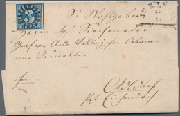 Bayern - Marken Und Briefe: 1854, 3 Kr. Wertziffer Blau, Platte 3, Tadelloses Und Farbfrisches Exemp - Other & Unclassified