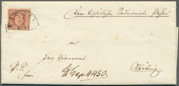 Bayern - Marken Und Briefe: 1849, 6 Kr. Braun Platte I Mit Ausgefüllten Ecken, Dreiseitig Vollrandig - Sonstige & Ohne Zuordnung
