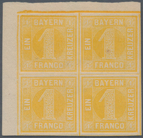 Bayern - Marken Und Briefe: 1862, 1 Kr. Gelb, Leuchtend Farbintensiver Und Allseits Breitrandiger 4e - Other & Unclassified