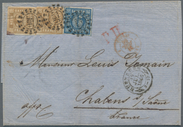 Bayern - Marken Und Briefe: 1866, 6 Kr Blau Und 2 X 9 Kr Ockerbraun, Alle Marken Voll- Bis Breitrand - Sonstige & Ohne Zuordnung