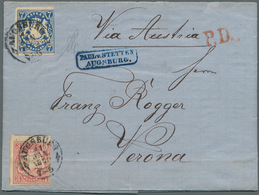 Bayern - Marken Und Briefe: 1868, 7 Kr. Preussischblau (rechts Berührt), Mit 3 Kr. Rot (waagerechter - Sonstige & Ohne Zuordnung