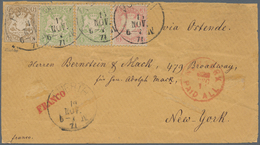 Bayern - Marken Und Briefe: 1868, Wappen 6 Kr Braun Geschnitten Und 3x 1 Kr. Grün Und 3 Kr. Rosa Je - Andere & Zonder Classificatie