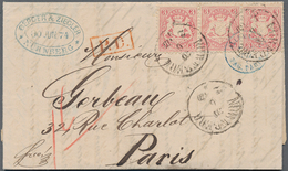 Bayern - Marken Und Briefe: 1872, 3 Kreuzer Im Waager. 3er-Streifen Entwertet Mit K1 NÜRNBERG Auf Ko - Autres & Non Classés