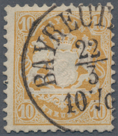 Bayern - Marken Und Briefe: 1873, 10 Kreuzer Dunkelgelb Entwertet Mit K1 "BAYREUT(H Stadt), Allseits - Otros & Sin Clasificación