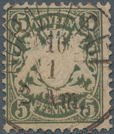 Bayern - Marken Und Briefe: 1876, 5 Pfg. Grauolivgrün, Wasserzeichen Weite Linien, Gestempelt "NÜRNB - Autres & Non Classés