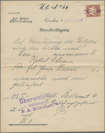 Bayern - Marken Und Briefe: 1900, 50 Pf Lilabraun, Einzelfrankatur Als Gebühr Auf Formular "Benachri - Sonstige & Ohne Zuordnung