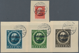 Bayern - Marken Und Briefe: 1919, 3 Pf - 20 Mark Ludwig III Je Sauber Gestempelt Auf Briefstücken, H - Sonstige & Ohne Zuordnung