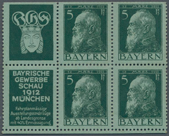 Bayern - Zusammendrucke: 1911/1912, 5 Pf Grün Luitpold Als Heftchen-Blatt Postfrisch, Mi Für * 400.- - Sonstige & Ohne Zuordnung