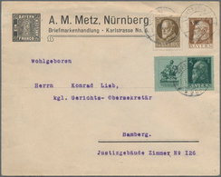 Bayern - Zusammendrucke: 1915, Stiftskarawatten+5 Pfg. Als Zusatzfrankatur Nebst 3 Pfg. Ludwig Auf P - Other & Unclassified