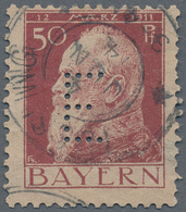 Bayern - Dienstmarken: 1912, 50 Pfg. Dunkelbraunrot, Type I, Gestempeltes Bedarfsstück, Mängel, Sign - Other & Unclassified