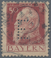 Bayern - Dienstmarken: 1912, 50 Pfg. Dunkelbraunrot, Type I, Gestempeltes Bedarfsstück, Mängel, Sign - Autres & Non Classés