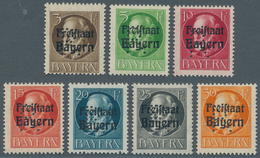 Bayern - Portofreiheitsmarken: 1919, Ludwig 3 Pf. Bis 30 Pf Mit Eingelochtem "R", Sieben Postfrische - Other & Unclassified