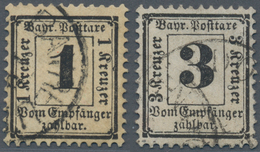 Bayern - Portomarken: 1870, 1 Kr Und 3 Kr Wz. Enge Rauten Je Sauber Gestempelt, 1 Kr Tief Gepr. BPP - Autres & Non Classés