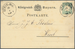 Bayern - Ganzsachen: 1877, Privat-Postkarte 5 Pf Grün Wappen (Posthörnchen) "Stein Bei Nürnberg, A. - Other & Unclassified