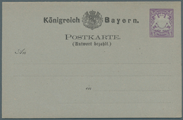 Bayern - Ganzsachen: 1879, Doppelkarte 5+5 Pf Violett Wappen, Type I: Breites "P" Und "K" In "Postka - Andere & Zonder Classificatie