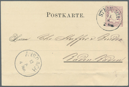 Bayern - Ganzsachen: 1880, Privat-Postkarte 5 Pf Lila Wappen (Posthörnchen) "Stein Bei Nürnberg, A. - Sonstige & Ohne Zuordnung