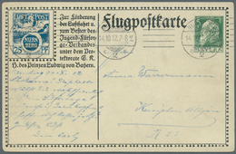 Bayern - Ganzsachen: 1912, Flugpostkarte 5 Pf + 25 Pf Nürnberg, Bedarfsgebraucht Mit Tagesstpl. "Mün - Other & Unclassified