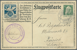 Bayern - Ganzsachen: 1912, Flugpostkarte 5 Pf + 25 Pf Nürnberg, Gebraucht Als Drucksache Mit Flugpos - Other & Unclassified