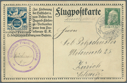 Bayern - Ganzsachen: 1912, Flugpostkarte 5 Pf + 25 Pf Nürnberg, Gebraucht Als Drucksache Mit Flugpos - Autres & Non Classés