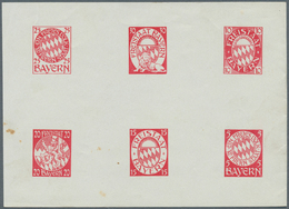 Bayern - Besonderheiten: 1910/1920, 6 Essay-Blöcke Mit Je 6 Marken In Verschiedenen Farben, 1 Block - Other & Unclassified