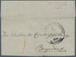 Bergedorf - Vorphilatelie: "BERGEDORFF 11 11" Seltener Roter Ankunfts-L2 Rs. Auf Faltbrief Mit Vs. G - Prephilately