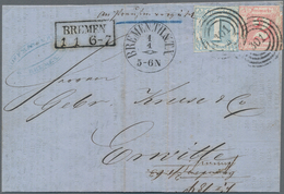 Bremen - Thurn & Taxis'sches Oberpostamt: 1863, 1.1., Neujahrsbrief, Mit 1 Sgr. Blau Und 2 Sgr. Rot - Brême