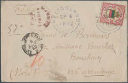 Helgoland - Marken Und Briefe: 1882, Zwei Briefe Aus Einer Korrespondenz Nach Bouchain, Frankreich D - Helgoland
