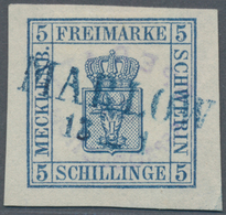 Mecklenburg-Schwerin - Marken Und Briefe: 1856, 5 Schilling Blau Die Bekannte SPERATI-Ganzfälschung - Mecklenburg-Schwerin