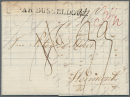 Preußen - Vorphilatelie: 1798, "PAR DÜSSELDORF", Schwarzer L1 Auf Briefhülle Nach Belgien, Div. Tax- - Prephilately