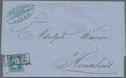 Preußen - Marken Und Briefe: 1857, 2 Sgr Hellblau Dünnes Papier Sauber Entwertet Mit Ra2 "LIEGNITZ" - Autres & Non Classés